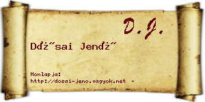 Dósai Jenő névjegykártya
